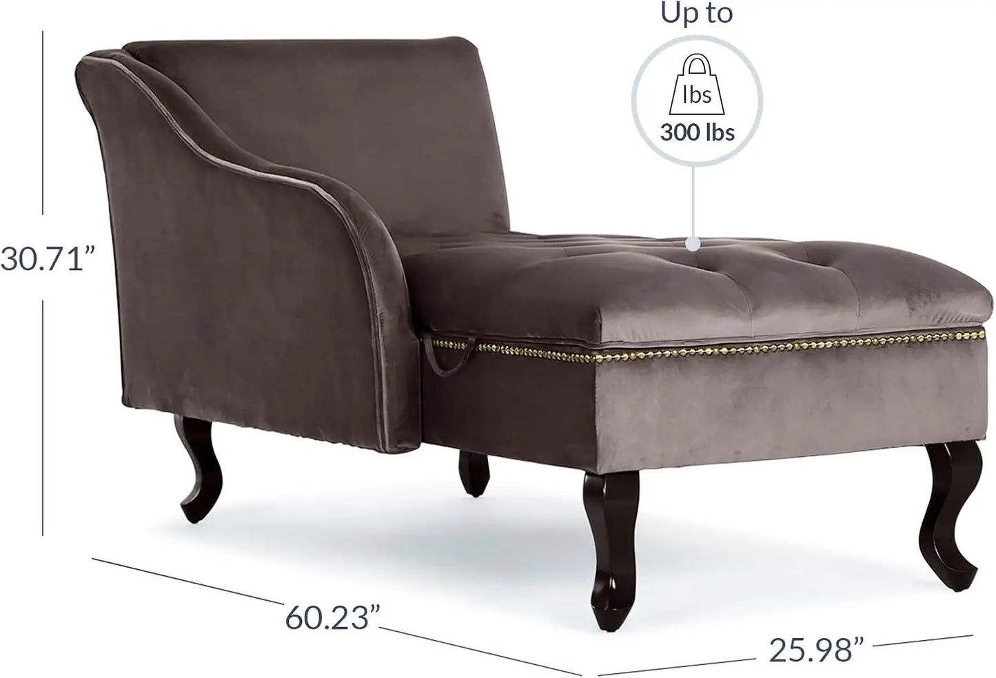 Chaise Lounge with Storage, Elegant Victorian Vintage Style
